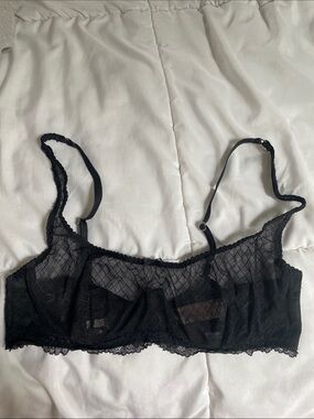 Savage X Fenty Black Sheer Lace Bralette